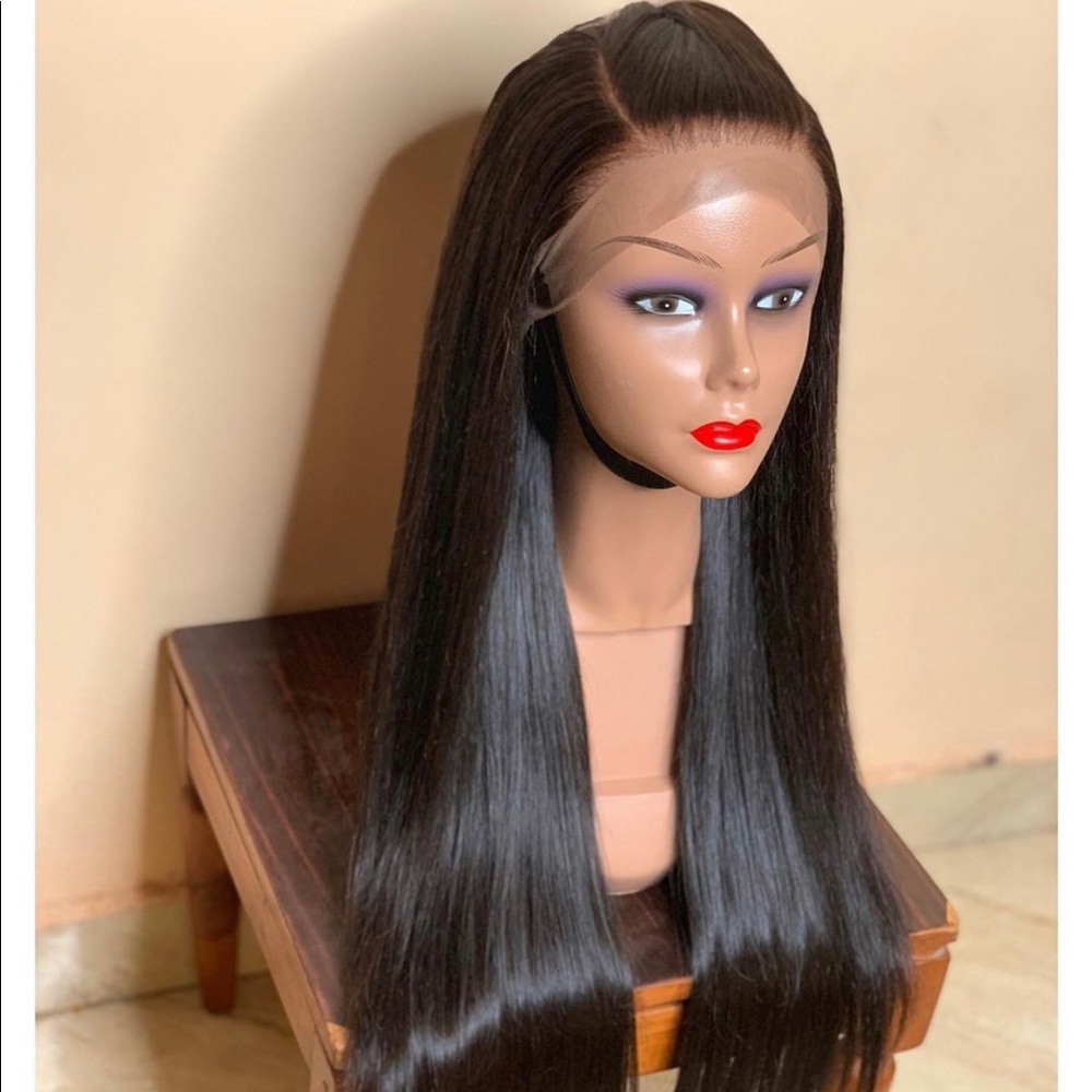 22 inches 100% human hair straight frontal wig